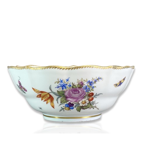 88 - Meissen hand painted porcelain floral decorated bowl.
Factory second. Decorated with sprays of colou... 