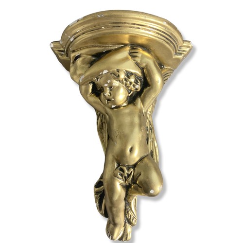 317 - Continental gilded plaster wall scone / bracket shelf.
33cm Tall.