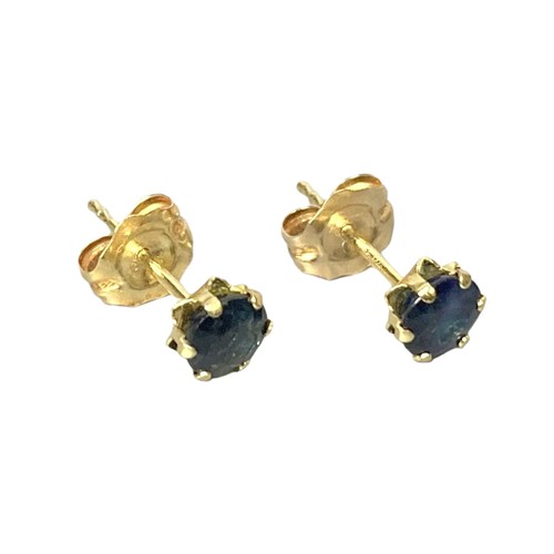 24 - A pair of 14CT gold & Sapphire earrings.