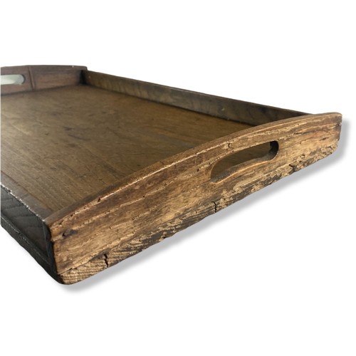 356A - Two Victorian / Edwardian large wooden trays.
50 x 33cm & 59 x 32 cm