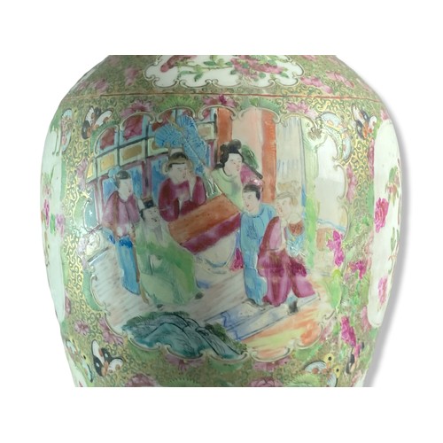 175A - A large 19th-Century Chinese Canton Famille Rose porcelain vase. Hand-painted in overglaze enamels. ... 