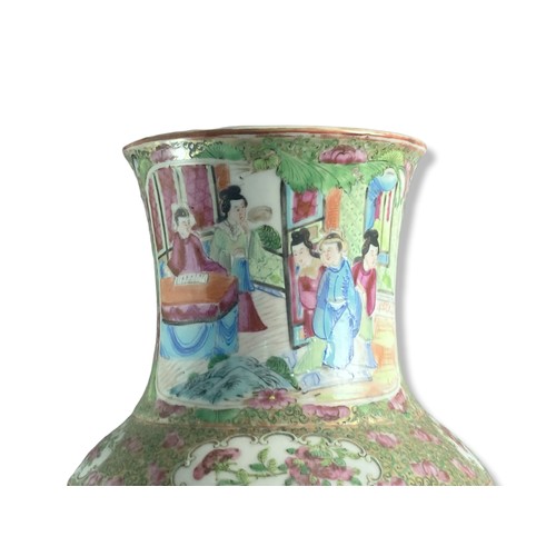 175A - A large 19th-Century Chinese Canton Famille Rose porcelain vase. Hand-painted in overglaze enamels. ... 