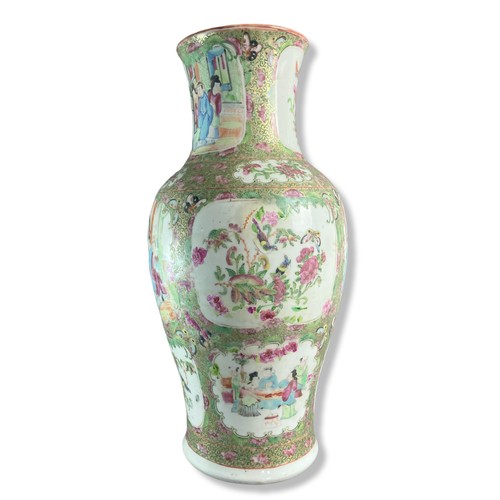 175A - A large 19th-Century Chinese Canton Famille Rose porcelain vase. Hand-painted in overglaze enamels. ... 