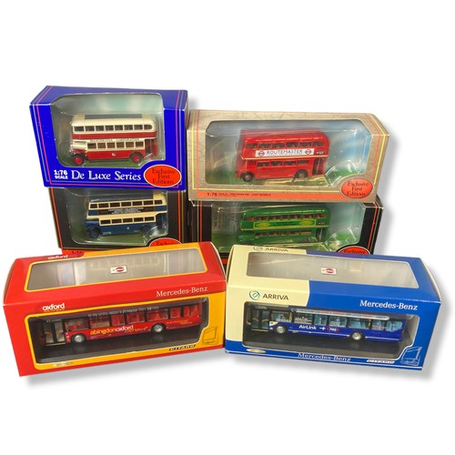 99 - A collection of Six boxed Diecast model buses including Gilbow (Exclusive First Editions) and Creati... 