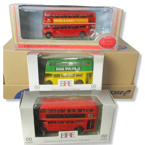 3 - A lot of 6 Diecast model buses. Including EFE & Lledo trackside, Corgi collector club.