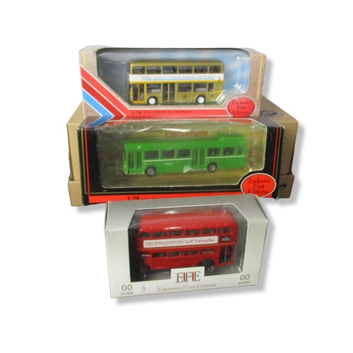 5 - A job lot of 6 Diecast model buses. Including EFE & Lledo trackside, Corgi collector club.