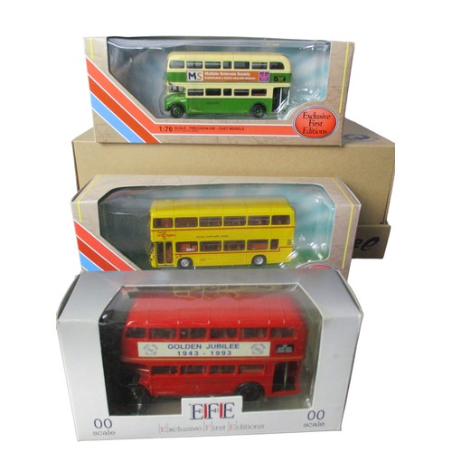 7 - A collection of 6 Diecast model buses. Including EFE & Lledo trackside, Corgi collector club.