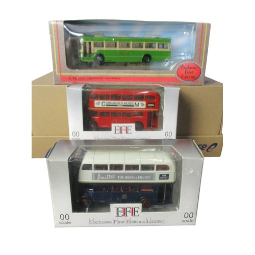 7 - A collection of 6 Diecast model buses. Including EFE & Lledo trackside, Corgi collector club.