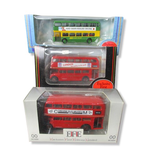 9 - A collection of 6 Diecast model buses. Including EFE & Lledo trackside, Corgi collector club.