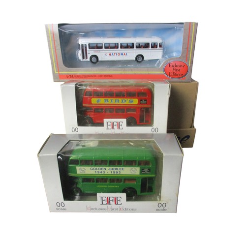 13 - A collection of 6 Diecast model buses. Including EFE & Lledo trackside, Corgi collector club.