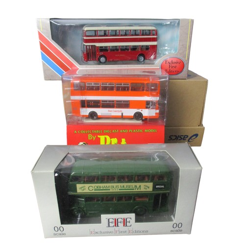 15 - A collection of 6 Diecast model buses. Including EFE & Lledo trackside, Corgi collector club.