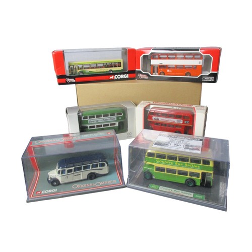 17 - A collection of 6 Diecast model buses. Including EFE & Lledo trackside, Corgi collector club.