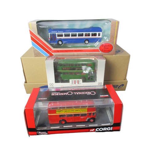 19 - A collection of 6 Diecast model buses. Including EFE & Lledo trackside, Corgi collector club.