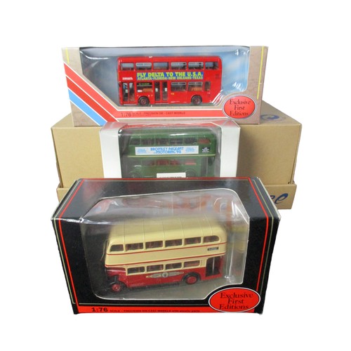 20 - A collection of 6 Diecast model buses. Including EFE & Lledo trackside, Corgi collector club.