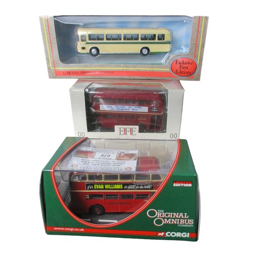 30 - A collection of 6 Diecast model buses. Including EFE & Lledo trackside, Corgi collector club.