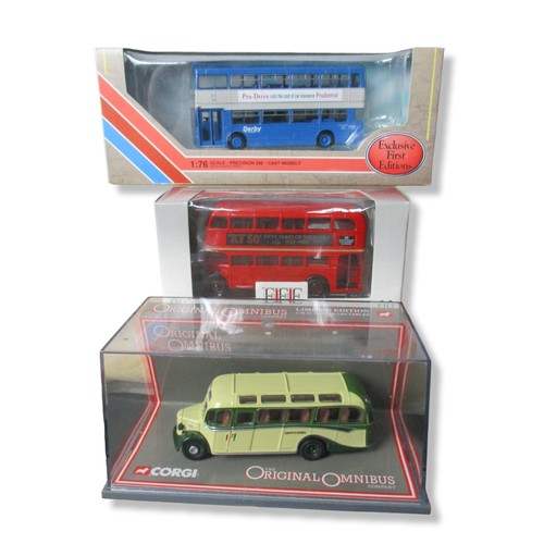 30 - A collection of 6 Diecast model buses. Including EFE & Lledo trackside, Corgi collector club.