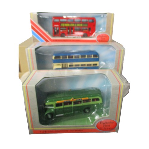 35 - A collection of 6 Diecast model buses. Gilbow EFE. 1:76 scale.