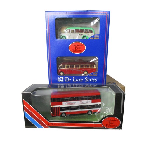 36 - A collection of 6 Diecast model buses. Gilbow EFE, including De Luxe editions.