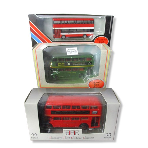 37 - A collection of 6 Diecast model buses. Including Gilbow EFE & a corgi. 1:76 scale.