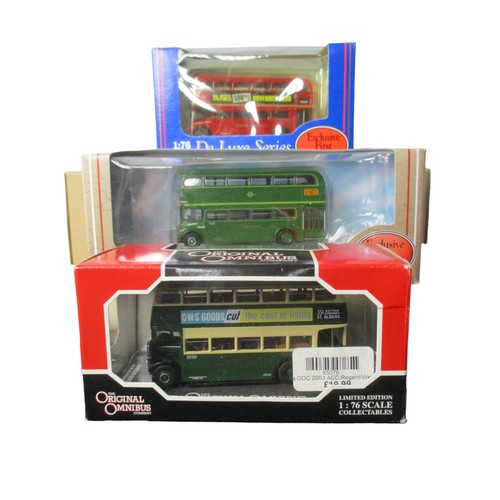 43 - A collection of Six boxed model Diecast buses. 1:76 scale.