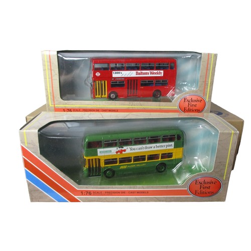 50 - A collection of Six boxed diecast model buses. 1:76 scale.