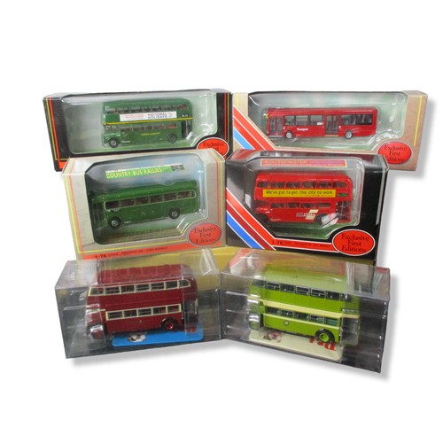 61 - A collection of Six Diecast model buses.1:76 scale.