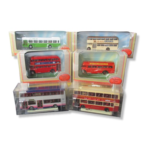 62 - A collection of Six Diecast model buses.1:76 scale.