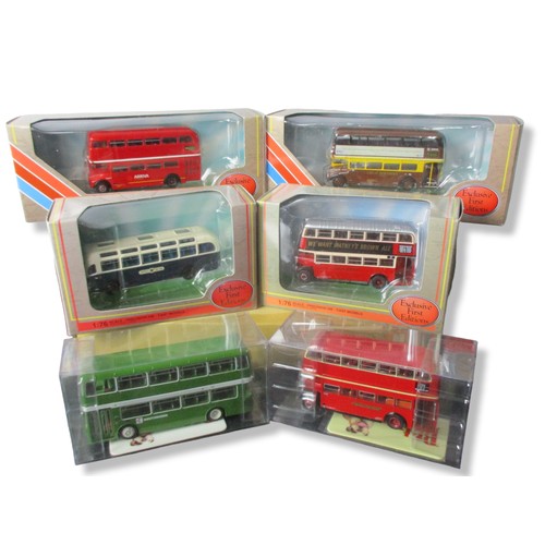 66 - A collection of Six Diecast model buses.1:76 scale.