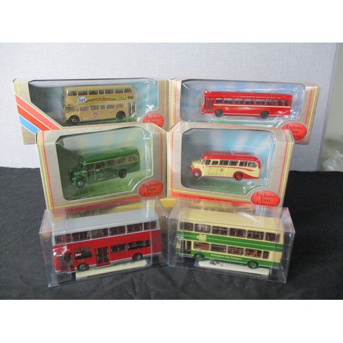 69 - A collection of Six Diecast model buses.1:76 scale.