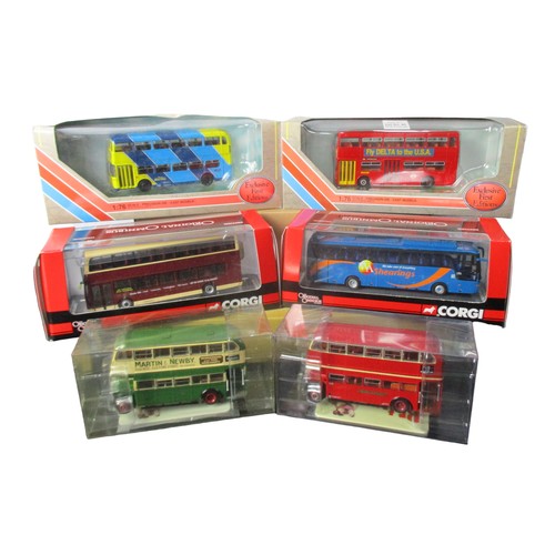 76 - Six boxed Diecast model buses. 1:76 scale.