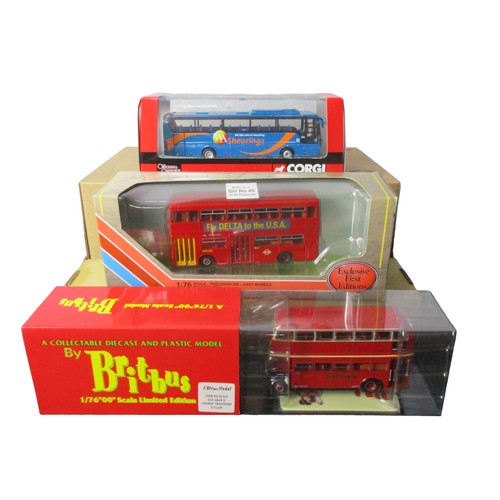 76 - Six boxed Diecast model buses. 1:76 scale.