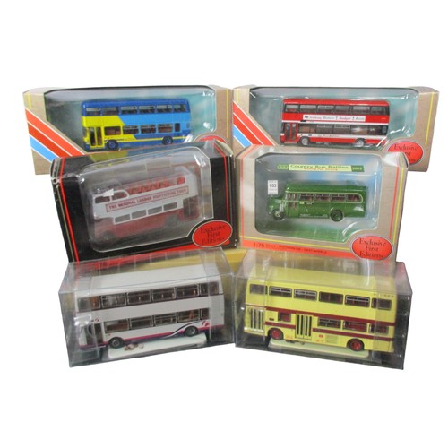 77 - Six boxed model Diecast buses. 1:76 scale