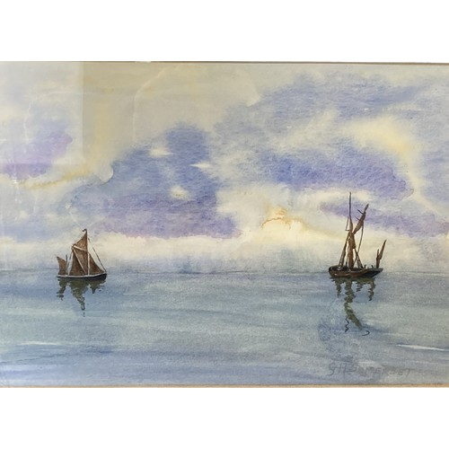 295 - Vintage framed Watercolour seascape, signed GH Somerset.
Measures 51 x 41cm (incl frame)