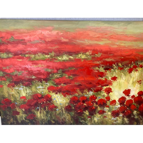 320 - A large, signed Oil on canvas of Poppies landscape.
60.5 x 122cm