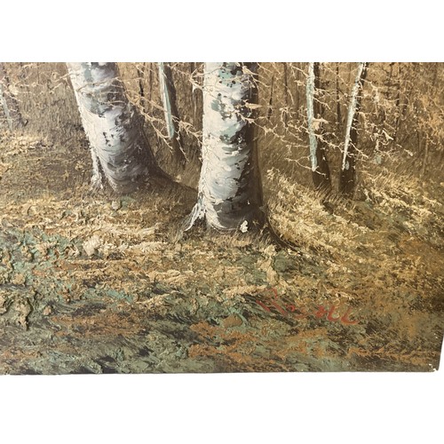 403 - A signed vintage Oil on canvas woodland landscape. 
91 x 61 cm