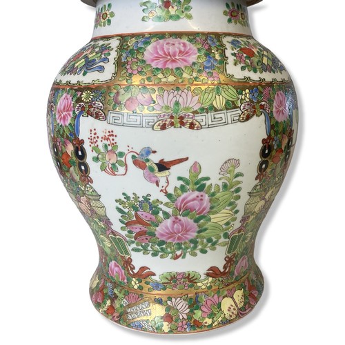 127 - A large Chinese porcelain Canton Famille rose temple jar.
44cm Tall