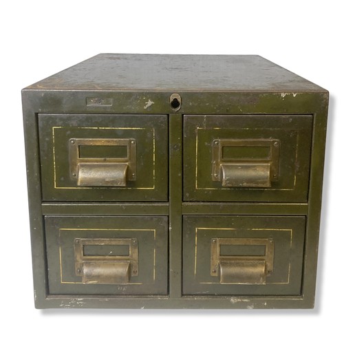 281 - A Roneo 1930 four drawer metal Index filing cabinet.
51 x 35 cm