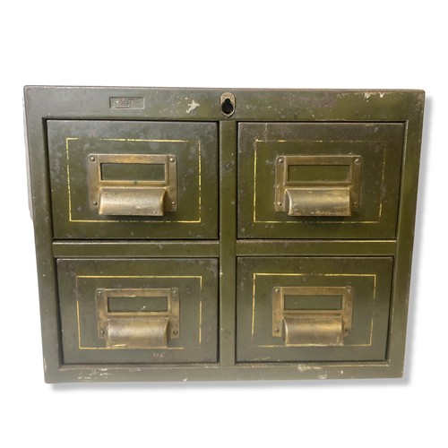 281 - A Roneo 1930 four drawer metal Index filing cabinet.
51 x 35 cm