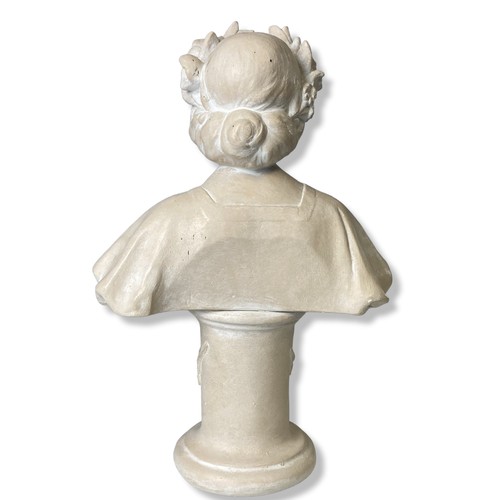 396 - A painted cast Plaster bust of a maiden.
34cm Tall