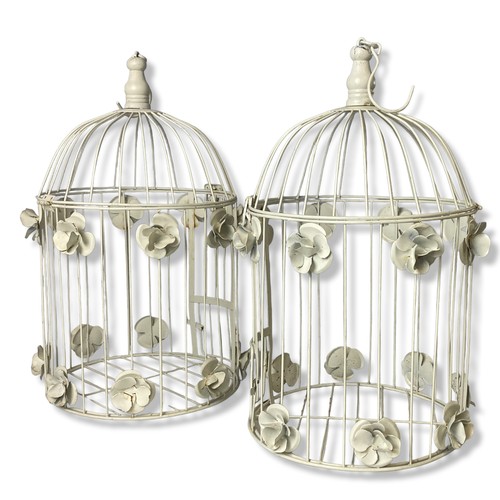 397 - Pair of painted metal decorative bird cages.
43cm Tall