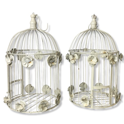 398 - Pair of painted metal decorative bird cages.
43cm Tall