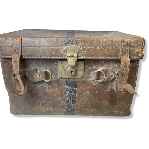 327 - A Victorian Leather military trunk with 'Field Marshall HRH The Duke of Connaught'. The third son of... 