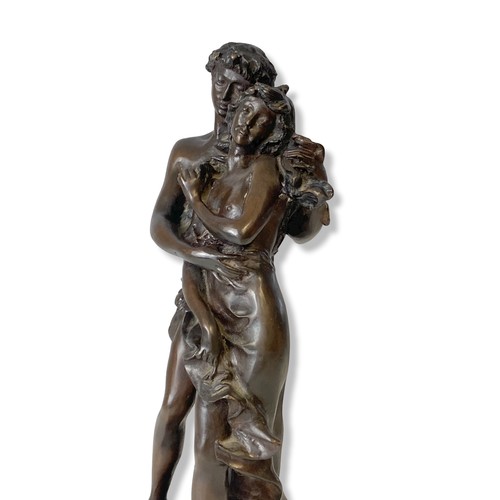 178 - A heavy solid Bronze sculpture of romantic couple. 
33cm Tall