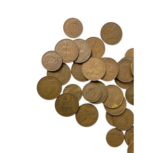 54 - A large collection of Three One & 1/2 penny coins.