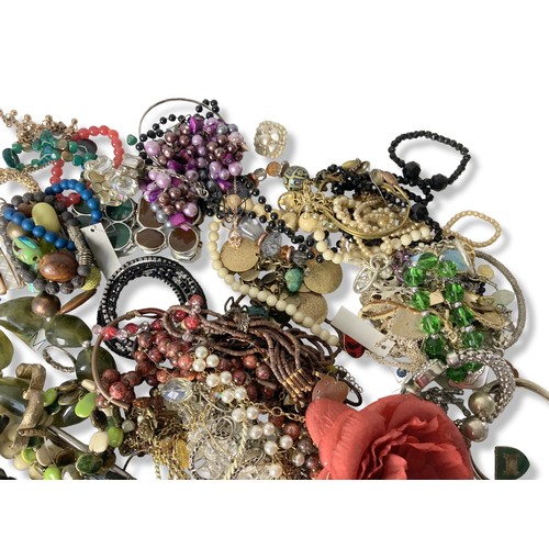 10 - A job lot of vintage costume jewellery.