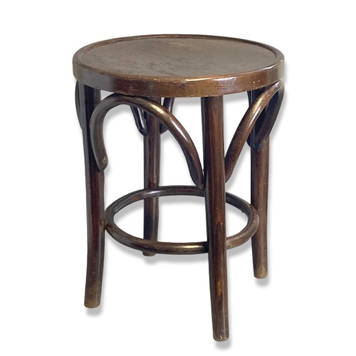 306 - Early 20th-century Bentwood Thonet / Fischal stool. Unmarked but possibly Thonet or Fischal. 
48Cm t... 