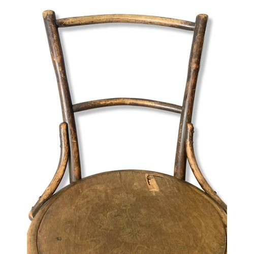 306 - Early 20th-century Bentwood Thonet / Fischal stool. Unmarked but possibly Thonet or Fischal. 
48Cm t... 