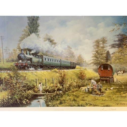 369 - A large Ltd edition Signed Chris Woods railway print. 