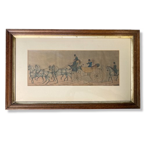 391 - Two 19th-century Aquatint Lithographs of Coaching scenes. In Oak frames.
60 x 37cm