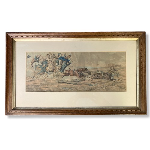 391 - Two 19th-century Aquatint Lithographs of Coaching scenes. In Oak frames.
60 x 37cm